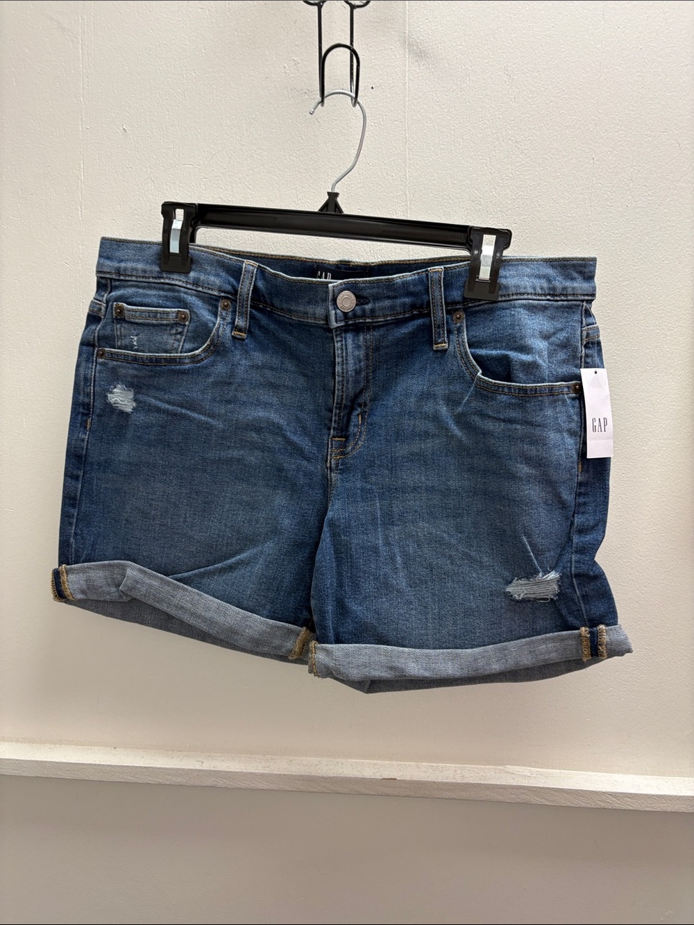 GAP Women's Medium Blue Rolled Cuff Denim Shorts